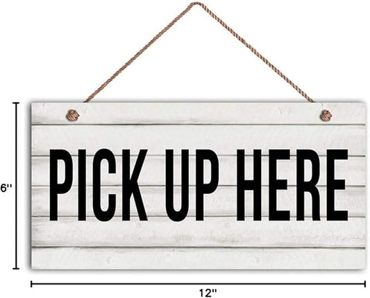 Pick Up Here Wood Sign Restaurant Sign Rustic Decor Cafe Order Sign Store Sign 12x6inches(1058qq)