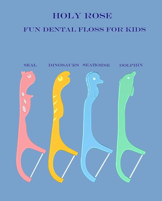 Kids Professional Dental Floss Picks Holy Rose Dental Flossers Dispenser Suitable for Teenagers,Children,Girls,Boys Unflavored Floss Sticks,Neat,Hygienic