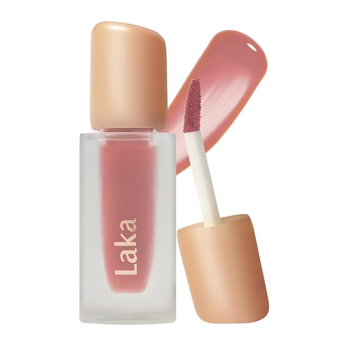 Laka Fruity Glam Tint, 4.5g/0.15oz, Glowing Lip Stain with Wide Color Spectrum, Hydrating & Lightweight Texture, Long-Lasting Bold Stain, Non-Sticky, Vegan, K-Beauty (#136 Oolong)