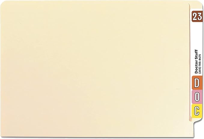 2023 Year Stickers, Doctor Stuff 2023 Chart Stickers, Brown/Black Coded, Colwell Jewel Tone Style, USA Made Year Labels for End Tab File Folders, 500/Roll, 1 Roll, 3/4" x 1-1/2"