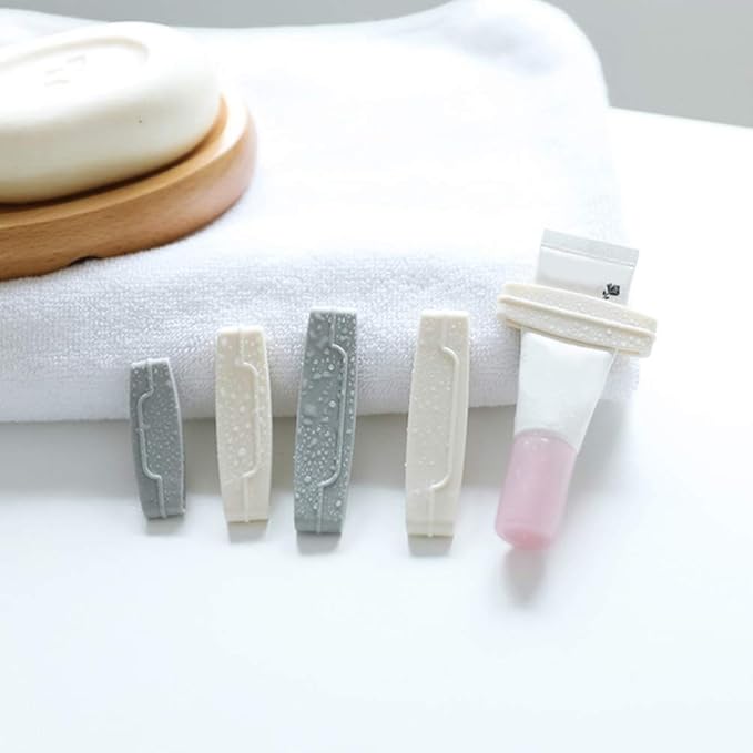 Healifty Toothpaste Tube Squeezer - 3Pcs Plastic Tube Squeezer Holder Bathroom Toothpaste Clips for Saving Toothpaste, Facial, Creams & Paint (Random Color)