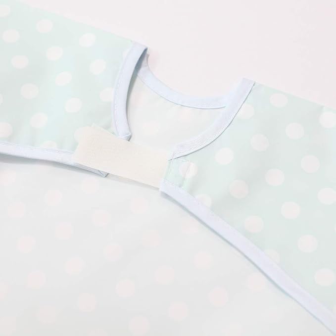 Short Sleeve Waterproof Bib for Toddlers – Easy Clean Feeding Apron for Mealtime, Daycare, Self-Feeding, Lightweight