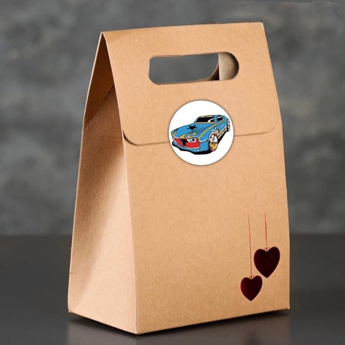 600Pcs Monster Truck and Race Car Stickers for Kids 1.5 Inch Car Stickers for Kids Boys Race Car Party Favors Birthday Decoration Supplies Reward Stickers