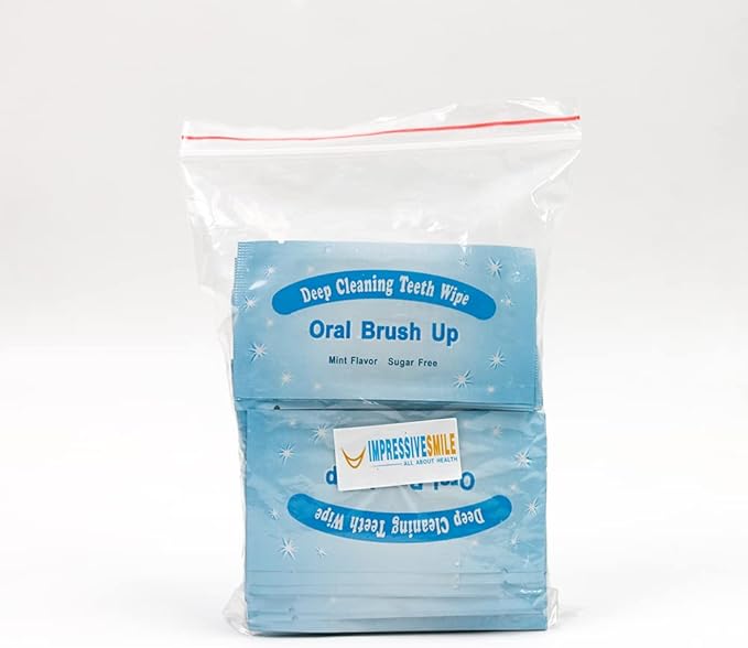 100 PCS Deep Cleaning Finger Toothbrush Teeth Cleaning Whitening Wipes for Oral Brush Ups Mint Flavor