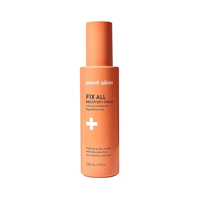Peach Slices - Fix All Recovery Spray (4 oz) - Purify, Soothe, & Relieve - Zits, Stressors, & Redness - Hypochlorous Acid Spray - Electrolyzed Water - Vegan & Cruelty Free - Korean Skin Care & Beauty