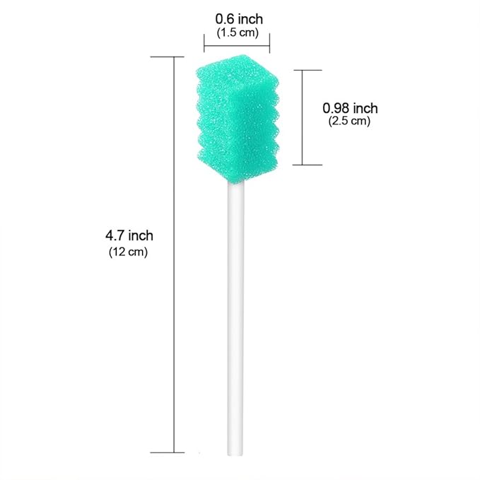 (50 Pack) Disposable Oral Swabs, Sterile Dental Sponge Swabsticks Unflavored for Mouth & Gum Cleaning