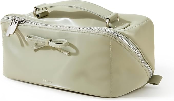 EACHY Travel Makeup Bag,Large Capacity Cosmetic Bags for Women,Waterproof Portable Pouch Open Flat Toiletry Bag Pattern Makeup Bag