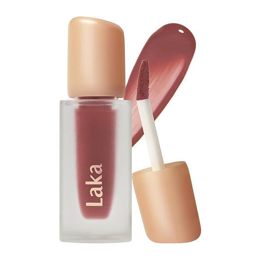 Laka Fruity Glam Tint, 4.5g/0.15oz, Glowing Lip Stain with Wide Color Spectrum, Hydrating & Lightweight Texture, Long-Lasting Bold Stain, Non-Sticky, Vegan, K-Beauty (#129 Maroni)