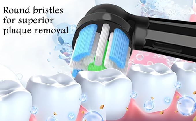 IO Replacement Brush Heads Compatible with OralB iO Series 10/9/7/8/6/5/4/3/2/ Electric Toothbrushes Replacement Heads (6Black+6White, 12 PCS)