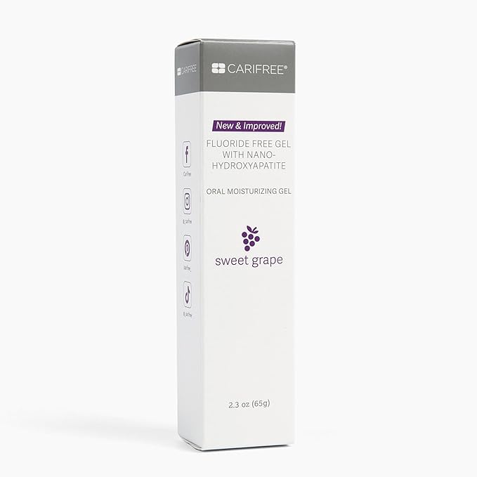 CariFree Fluoride Free Gel, Sweet Grape Flavor, Nano Hydroxyapatite Toothpaste, Neutralizes pH, Freshens Breath & Moistens Mouth, Dentist Recommended for Oral Care, 2.3 Ounce