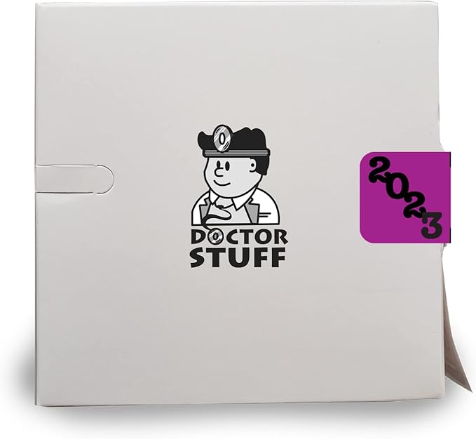 2023 Year Stickers, Doctor Stuff 2023 Chart Stickers, Purple/Black Colored, Jeter Style, USA Made Year Labels for End Tab File Folders, 500/Roll, 1 Roll, 3/4" x 1-1/2"