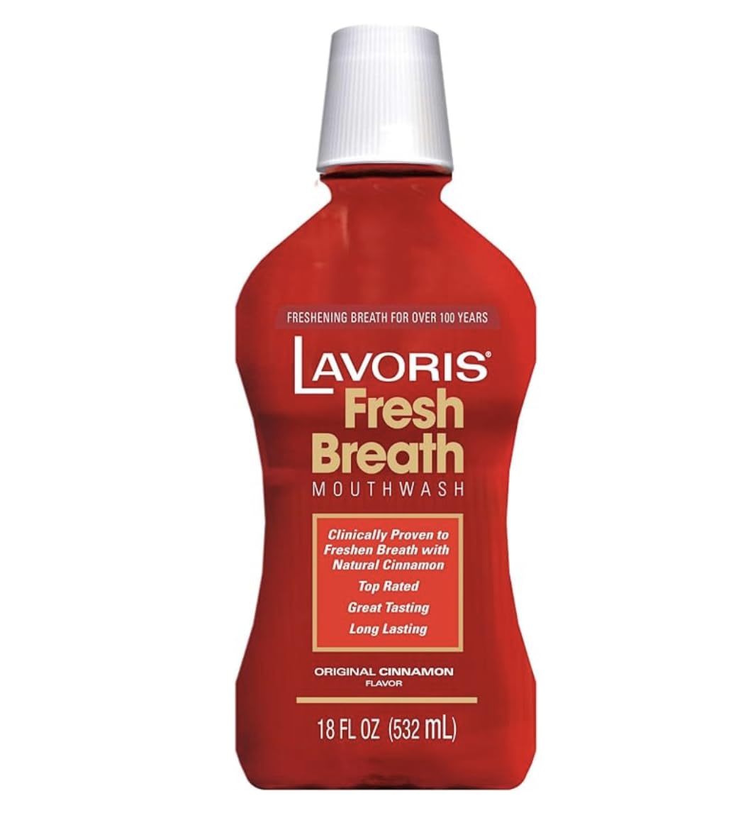 Lavoris Mouthwash, Cinnamon, 18 Fluid Ounce (12 Pack)