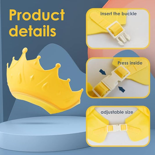 2 Pieces Soft Baby Shower Cap Soft Adjustable for Washing Hair Shield Safe Visor Cap Bathing Shampoo Shower Protection Bath Hat for Toddler Kids Children