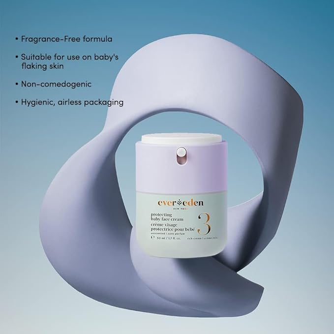 Evereden Protecting Baby Face Cream (1.7 fl. oz.): No.3 Rich Baby Cream - Nourishing Infant Face Moisturizer for Ultra-Dry Skin and Cold, Dry Climates - Safe and Vegan Ingredients - Fragrance-Free