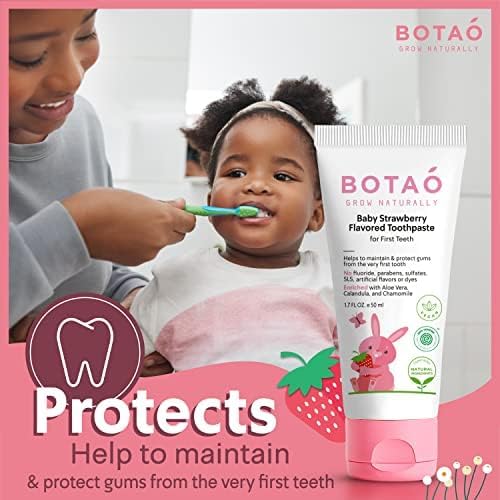 Fluoride Free Toddler Toothpaste | Strawberry Flavored - Training Toothpaste for Toddlers | EWG Verified, Vegan, SLS Free, Safe to Swallow, Aloe Vera (2Pack)