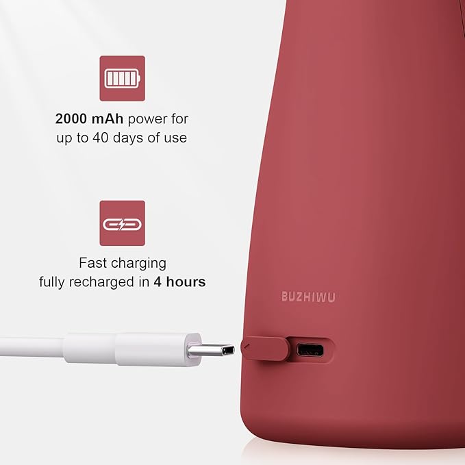 Water Dental Flosser for Teeth, Portable Cordless Water Flosser with 300ML Rechargeable with Type-C, IPX7 Waterproof Water Flossers for Adults with 3 Intensity Modes and 3 Flossing Tips Bordeaux