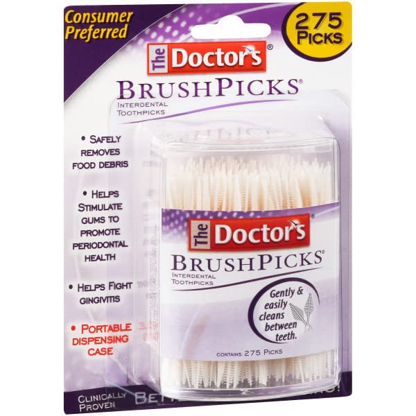 The Doctor's BrushPicks Interdental Toothpicks, 275 Count (Pack of 6)