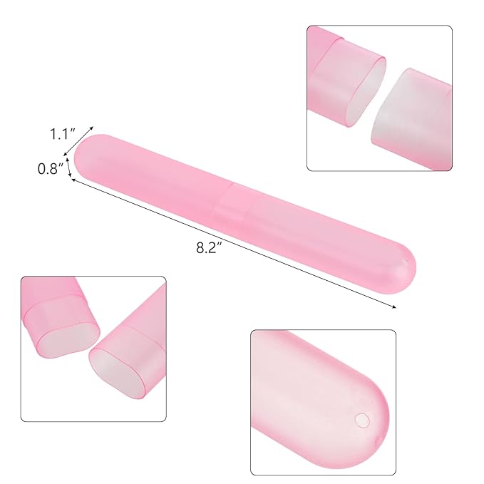 Hedume 35 Pieces Travel Toothbrush Case, 7 Colors Portable Plastic Dust-proof Breathable Toothbrush Holder for Travel, Camping, Home, School, Business