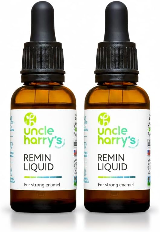 Uncle Harry's Natural & Fluoride-Free Remineralization Liquid for Tooth Enamel - Freshens Breath & Strengthens Teeth (2 Pack, 1 oz.)