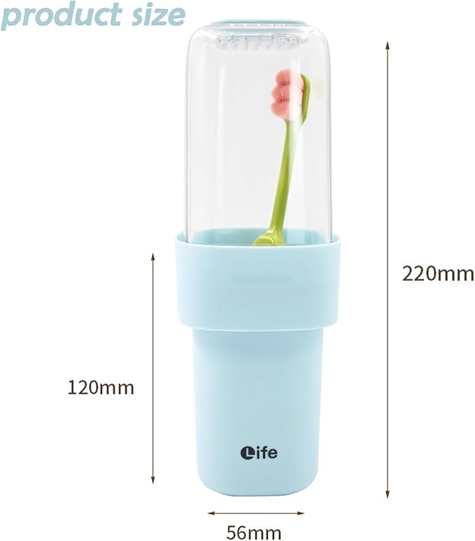 Travel Toothbrush Holder, Covered Toothbrush Cup Holders, Toothbrush and Toothpaste Travel Case, Toothbrush Storage Organizer Container for Traveling Bathroom(Blue)