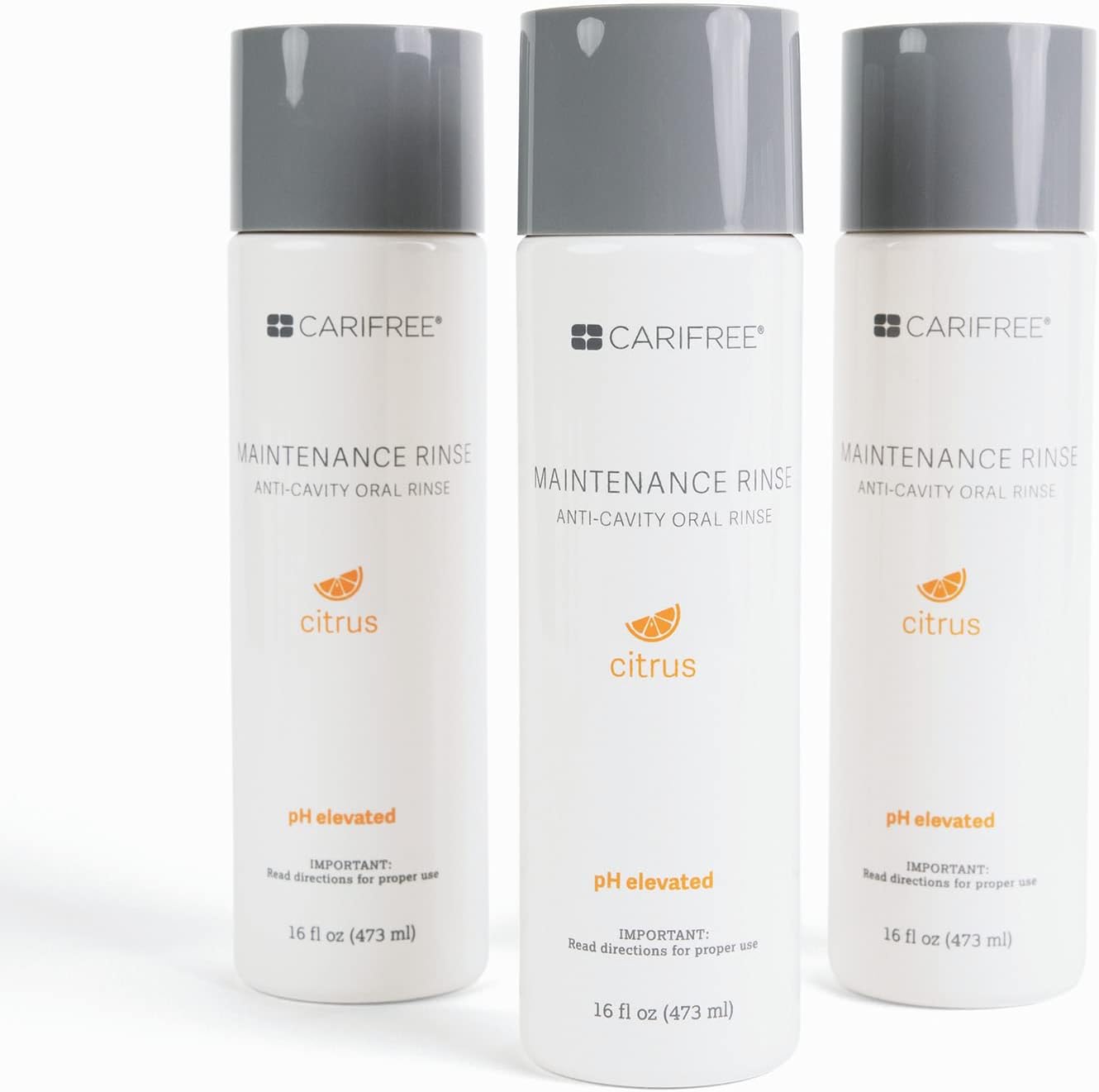 CariFree Maintenance Rinse, Citrus Flavored, Anti-Cavity Fluoride Mouthwash, Dentist Recommended, Prevents Oral Decay, Freshens Breath, Alcohol-Free, Neutralizes pH (16 Fl Oz (Pack of 4)