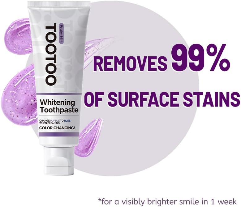 TooToo Niacinamide Whitening Toothpaste – Natural Toothpaste Fluoride Free for Stain Removal, Enamel Safe Fluoride Free for Adult Fresh Breath, 8.4oz(Pack of 2)