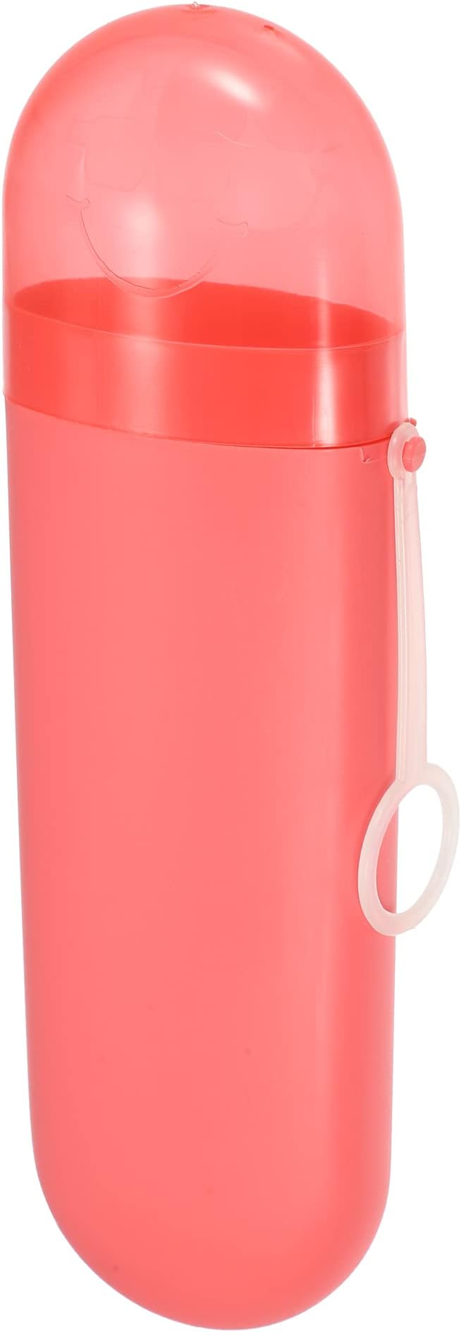 VOCOSTE 1 Pcs, Portable Toothbrush Case with Hook, Plastic, Traveling Toothbrush Holders Case, Travel Business, Red, 8.07"x2.36"x1.38"