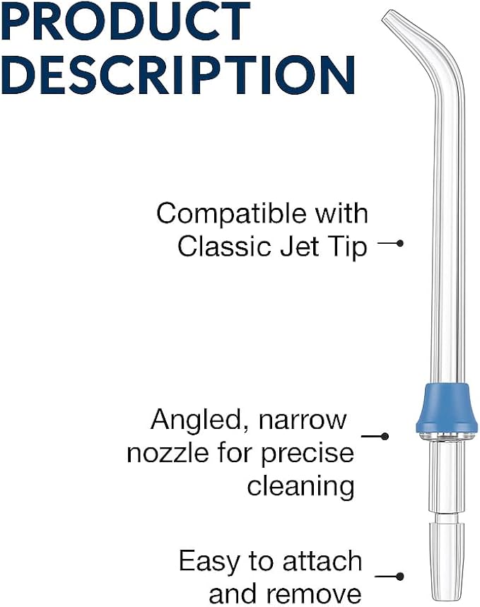 Replacement Classic Jet Tips Compatible with Waterpik Water Flossers and Other Brand Oral Irrigators, Flosser Refill Replacement Heads, Classic Jet Nozzle Accessories (6-Pack)