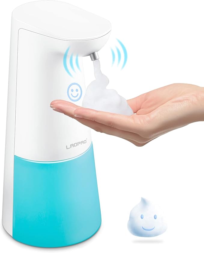 LAOPAO Automatic Foaming Soap Dispenser - Hand Free, Touchless, Countertop Soap Pump for Kitchen & Bathroom - Blue