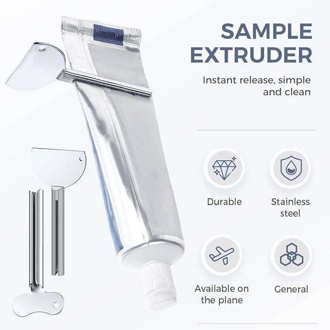 Toothpaste Squeezer, Metal Tube Squeezer Key Stainless Steel Toothpaste Roller Tube Wringer for Paint, Cream, Cosmetic and Hair Dye (12 PCS)