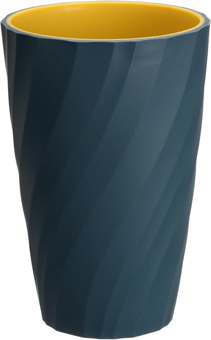 uxcell Toothbrush Cup Portable Mouthwash Cup Reusable Toothbrush Holder Organizer Bathroom Tumbler Cup 370ml for Home Bathroom Travel, Dark Blue