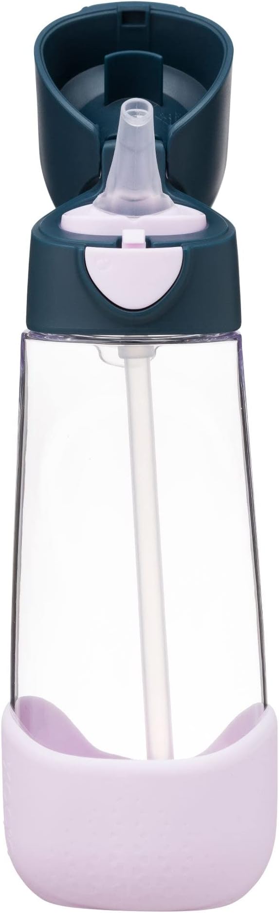 b.box 20oz Tritan Kids Water Bottle –Toddler Drink Bottle with Straw for School, Daycare, Travel w/Easy-Grip Triangular Design, Leak Proof Lid & Handle, BPA Free, Dishwasher Safe (Indigo Rose)
