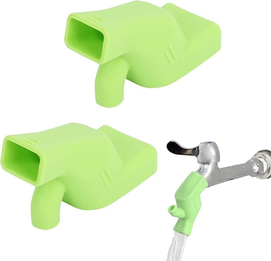 2Pcs Faucet Extender for Kids, Silicone Water Spout Light Switch Tap Handle Spout Hand Washing Sink Extender for Children Toddler
