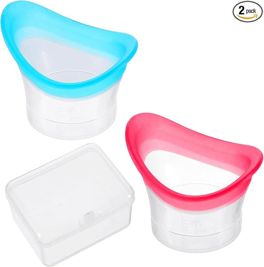 2pcs Eye Wash Cup Eye Wash Bath Kit Eyes wash Cleaner Kit Silicone Eyes Cleaning Cup Tool Manual Portable Eyes Care Tool Eye Cleaner for Eyes Rinse Clean Dust Makeup Irritants Soothing Tired Eye