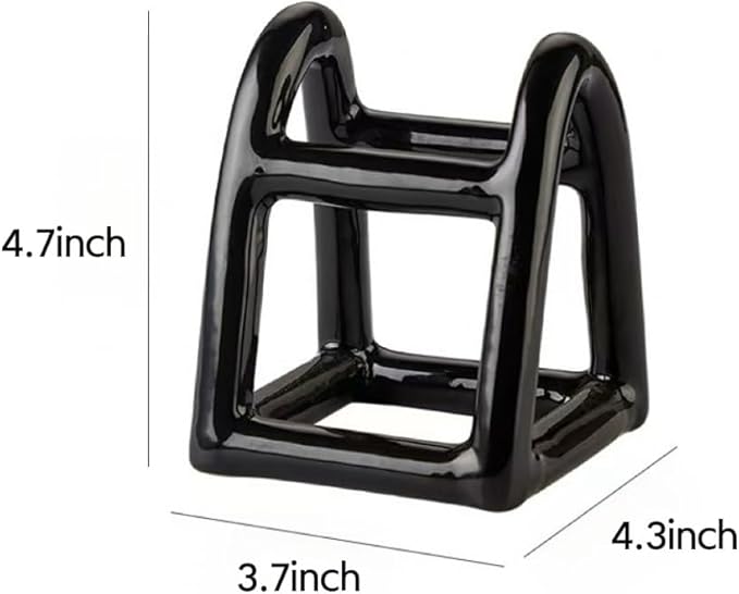 Handmade Ceramic Holder Stand for Toothbrushes, Makeup Brushes, and Pens - Minimalist Design for Bathroom Vanity and Countertops Decor (Black)