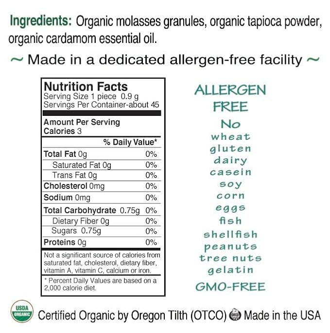 St. Claire's Organic Herbal Pastilles, (Cardamom, 8 Ounce Refill Bag,) | Gluten-Free, Vegan, GMO-Free, Plant-based, Allergen-Free | Made in our Allergen-Free facility