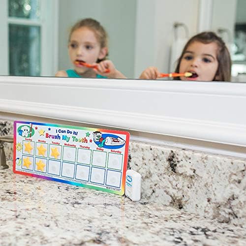 Kenson Kids I Can Do It! Brush My Teeth Reward Chart KPSOH3000 toothbrushing chart, oral hygine, star chart for kids 5x11.5 inches, Ages 3+