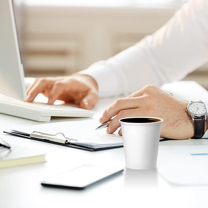 100 Pack 3 oz White Paper Cups, Bathroom Cups Disposable,Moushwash Cup Small Snack Cup for Water, Juice, Candy Ideal for Party Bathroom and Office