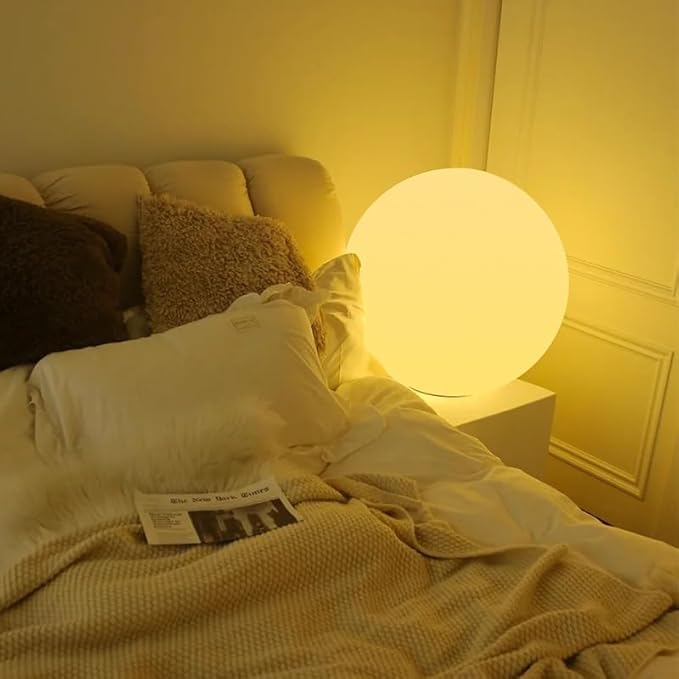 10-in Glowing LED Ball Light, Dimmable 16 RGB Color 4 Mode Glowing Orb Lights w/Remote, Rechargeable Light Up Ball Orb Lamp, Waterproof Outdoor Globe Lights Mood Lamp for Home Garden Party Path Decor