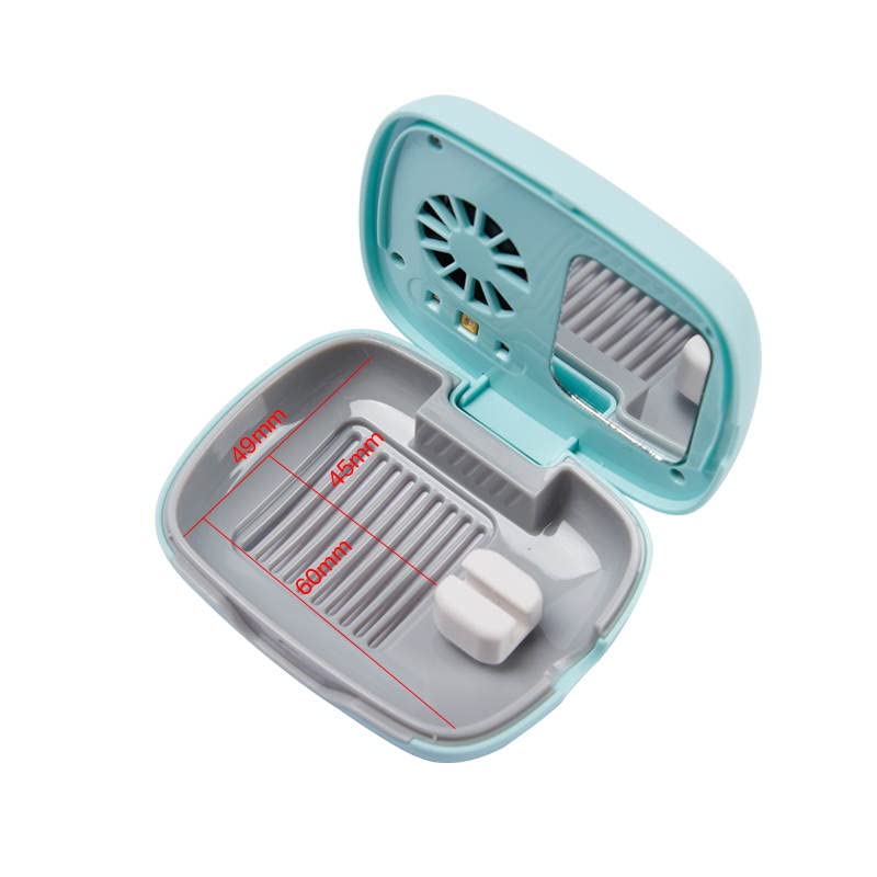 Rechargeable Mini UV Toothbrush Cover with Fan and USB Cord for Travel or Home, Long Battery Life and Improved Case Ventilation for Better Disinfection (Blue)