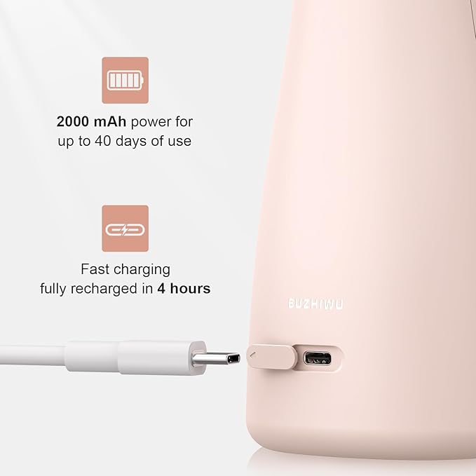 Water Dental Flosser for Teeth, Portable Cordless Water Flosser with 300ML Rechargeable with Type-C, IPX7 Waterproof Water Flossers for Adults with 3 Intensity Modes and 3 Flossing Tips Golden Pink