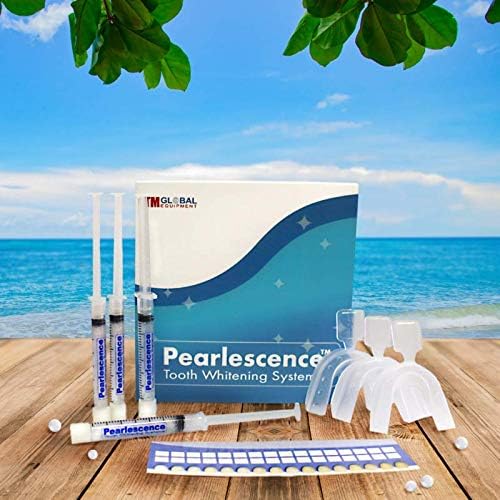 Pearlescence Teeth Whitening System 35% Carbamide Peroxide Gel Kit - 4 x 3cc / ml Mint Syringe Gel + 3 Boil and Bite Trays