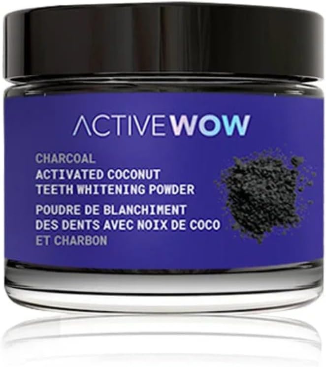 Active Wow Activated Coconut Powder – Whitening Toothpaste Powder, Fluoride-Free, Sulfate & Paraben-Free, Vanilla Flavor