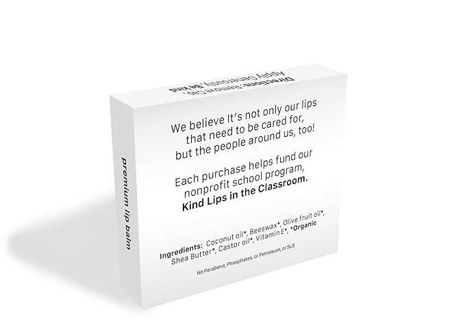 Kind Lips Organic Unscented Lip Balm 2-Pack – Natural Moisturizing Chap stick Alternative – Gluten Free, Grain Free, Made in USA – Hydrating Lip Care with clean ingredients