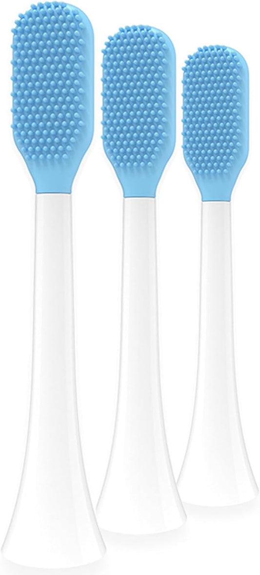 Tongue Scraper Heads for Philips Sonicare Click-On Handles – Gentle & Effective Tongue Cleaner, Fresh Breath, 3 Pack, Replacement Brush Heads (White, Click-On Handles)