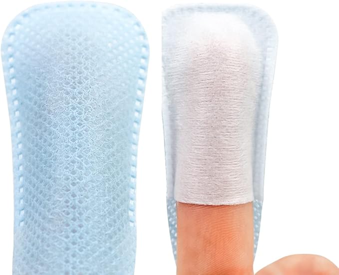 100 PCS Deep Cleaning Finger Toothbrush Teeth Cleaning Whitening Wipes for Oral Brush Ups Mint Flavor