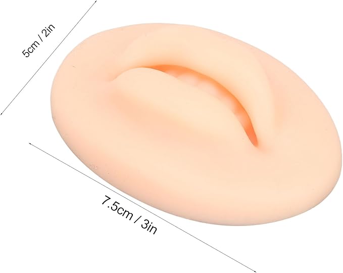 Diydeg 10pcs Practice Lips, Silicone Model Soft and Elastic Silicone Lips Fake Lips with Teeth Shape, Compact Size for Permanent Makeup Training (Light)