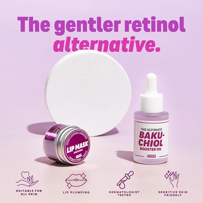 100% Natural Vegan Lip Butter Sleeping Lip Mask, Overnight Lip Moisturizer and Conditioner for Dry Lips Intensive Lip Balm and Lip Therapy Skin Care with Mango butter (Bakuchiol - Collagen Boosting)