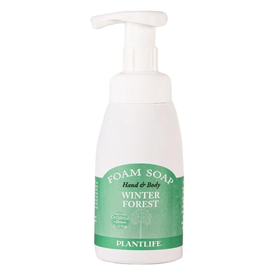 Plantlife Winter Forest Foam Soap - Gentle, Moisturizing, Plant-based Foam Soap - Ideal for use as a Hand & Body wash, Shaving Cream, and Foaming Fun for Kids - Made in California 8.5 oz
