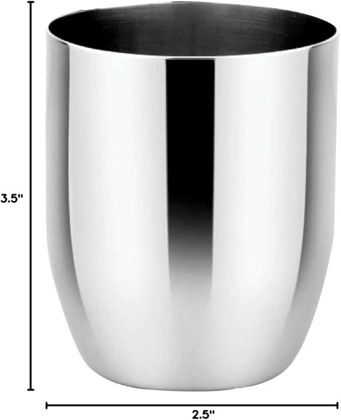 Ahimsa Stainless Steel Kids Cup, Pediatrician Designed, Premium Polished Toddler Cups for Open Cup Training, 8oz, 100% BPA Free & Dishwasher Safe, Single Classic Silver